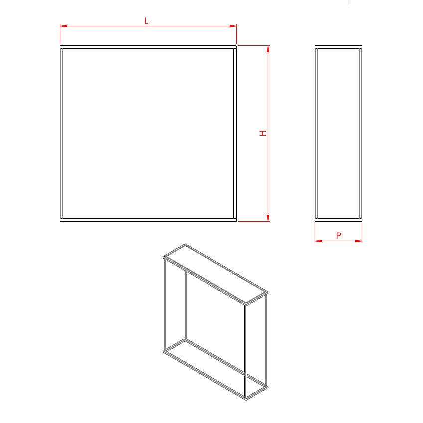 Disegno con indicazione delle misure selezionabili