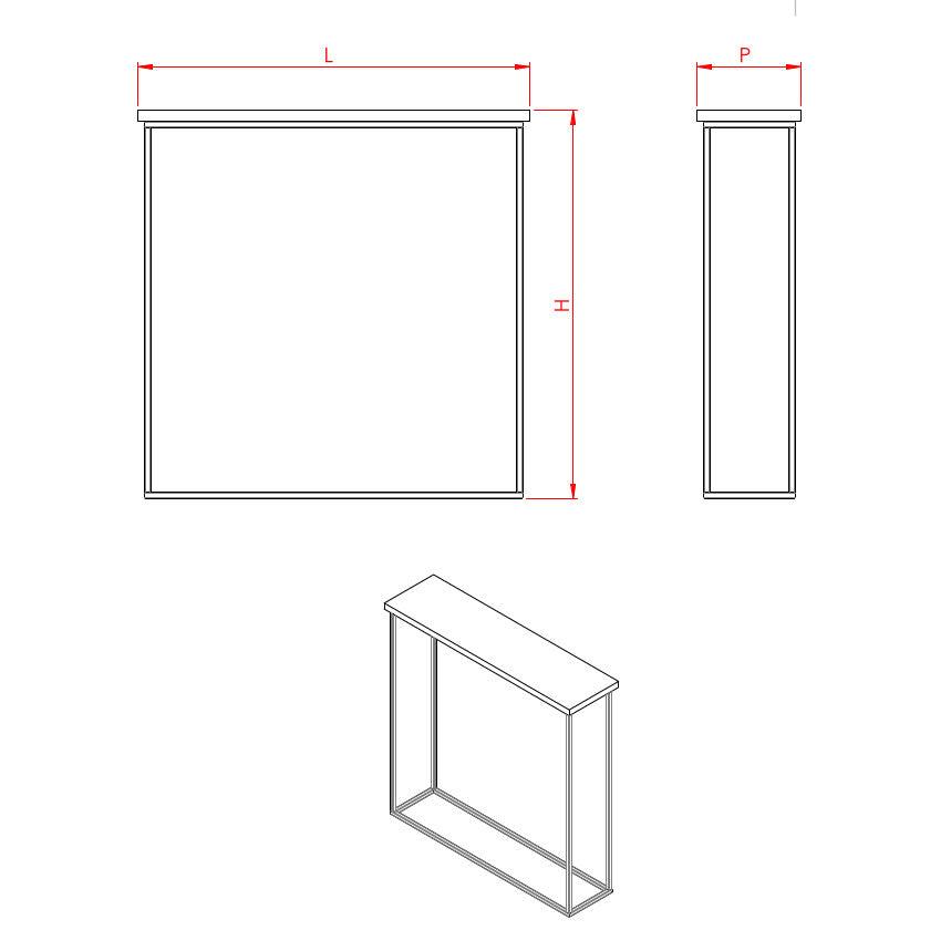 Disegno con indicazione delle misure selezionabili