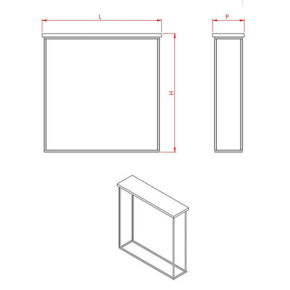 Disegno con indicazione delle misure selezionabili