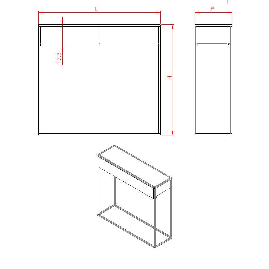 Disegno con indicazione delle misure selezionabili